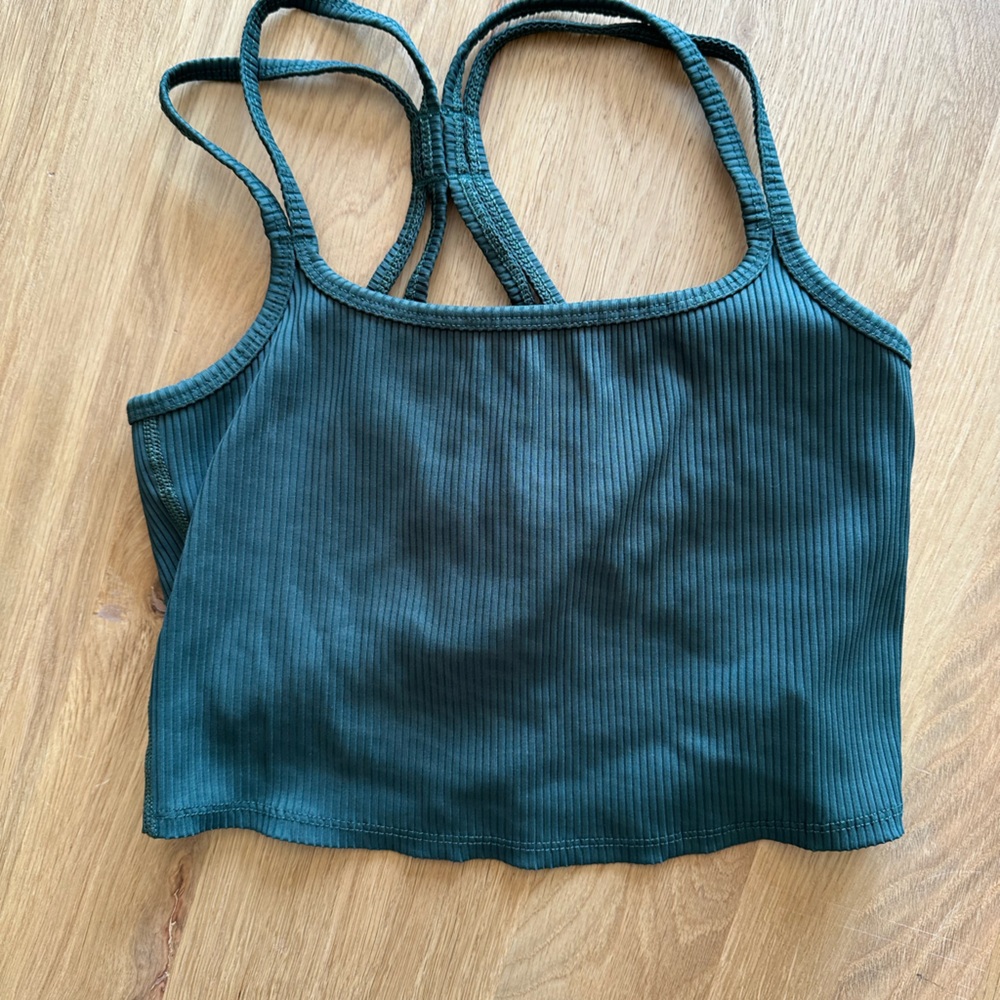 Carbon38 Ribbed Sports Bra - Dark Green
